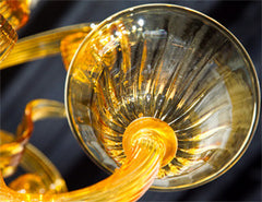 Murano  Smoked  Amber  Glass  Chandelier