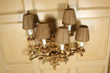 Pair  Gilted And  Carved  5  Lite  Sconces