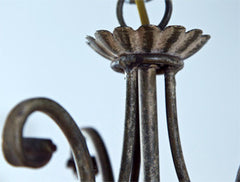 Swedish Mid-Century Iron Leaf Chandelier