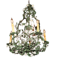 Hand Wrought  Iron Chandelier With Ceramic Monkey