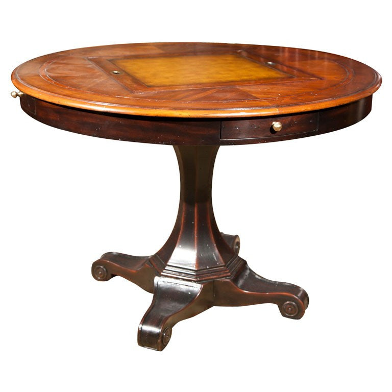 Round Pedistal Game Table With Removable Game Top