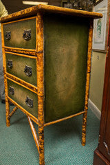 Antique English Bamboo and Leather Chest Circa 1890