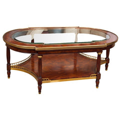 Glass and Brass Gallery Cocktail Table