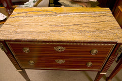 Reproduction Louis XVI Rosewood Marble Top Commode