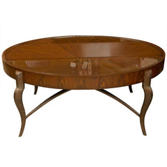 Oval Inlaid Modern Classic Cocktail Table