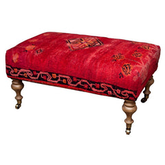 Bench with Antique Oriental Carpet Cover
