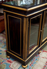 Low Black Lacquer And Gilt Display Cabinet