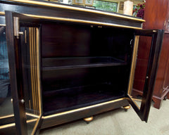Low Black Lacquer And Gilt Display Cabinet