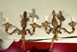 Pair  Brass  French  Two  Light  Sconces