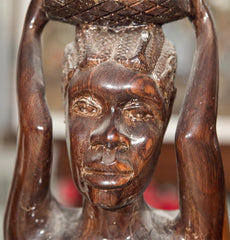 African Woman Figure of Solid Rosewood
