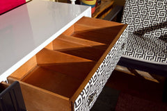 Lacquered & Upholstered John Widdicomb Dresser