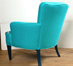 Mid Century Turquoise Club Chairs with Daniel Cooper Fabric