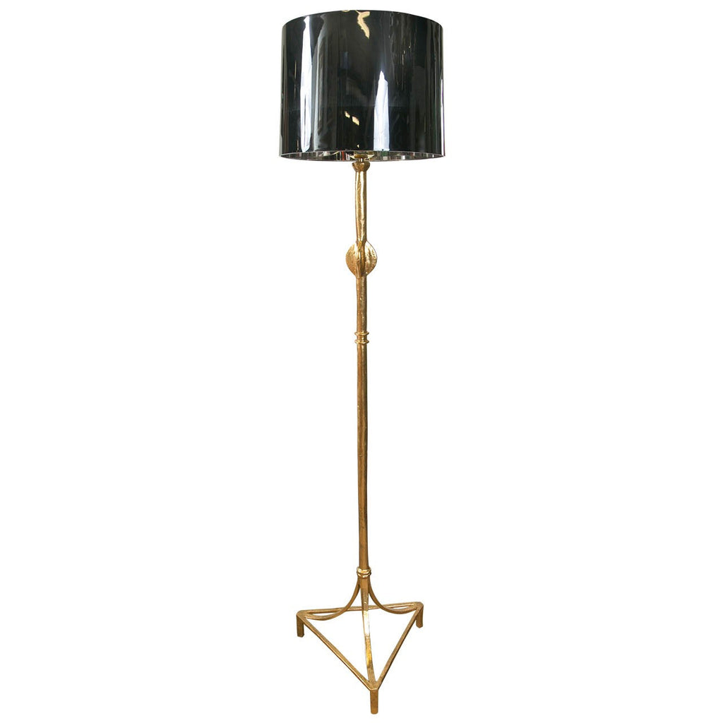 Pair of Gold Leaf Neoclassical Metal Floor Lamp