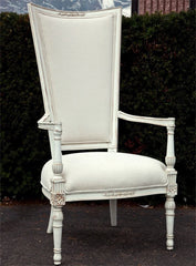 Rare Pair of High Back Gustavian Armchairs