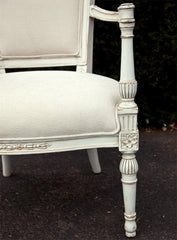 Rare Pair of High Back Gustavian Armchairs