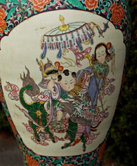 Large Early 19th Century Chinese Vase on Wood Stand